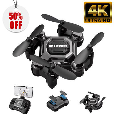 4K Mini Drone for Kids, Foldable RC Drone with Camera, Portable RC Quadcopter with Altitude Hold 3D Flips and Headless Mode Easy to Fly