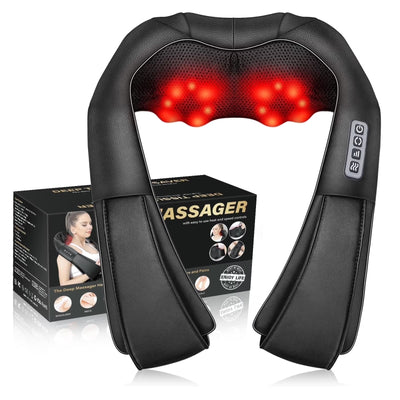 Shiatsu Neck Massager with Heat, Electric Deep Tissue 4D Kneading Massage, Back Shoulder Massager for Body Muscle, Best Gifts for Women Men Mom Dad, Fathers Day, Mothers Day, Christmas Gifts